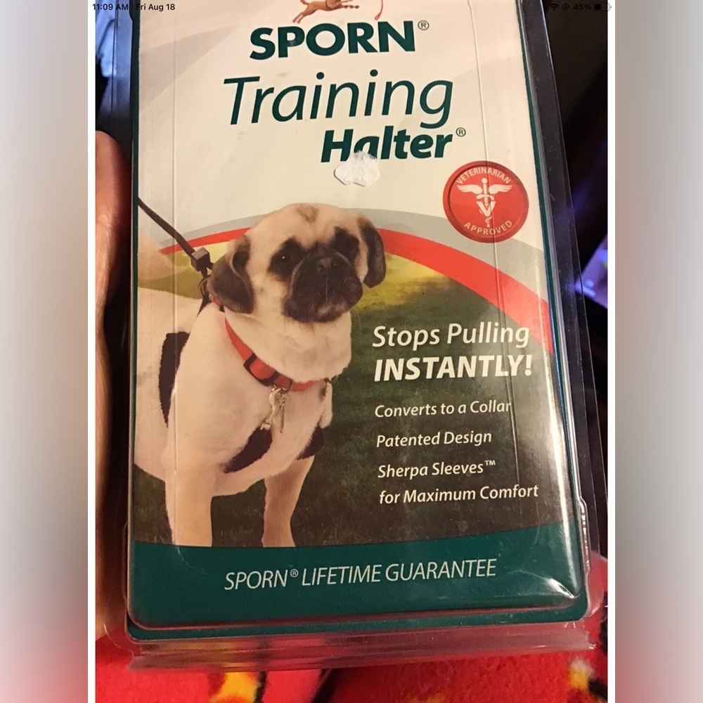 New SPORN ORIGINAL TRAINING HALTER Medium Black-Non-Pull No-Choke collar Dog Pet